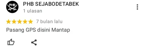 Ulasan Google Maps dari PHB Sejabodetabek, bintang 5: Pasang GPS disini Mantap.